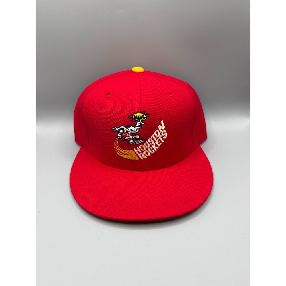 Houston Rockets Mitchell & Ness Retro Mascot Hat 7 1/4 Fitted Throwback Red